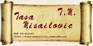 Tasa Misailović vizit kartica